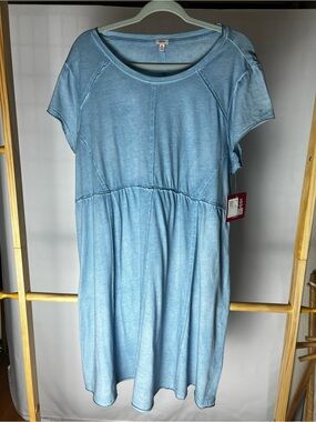 Reba XL Washed Blue Cotton Tunic Dress – NWT
